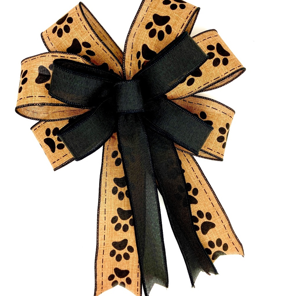 Paw Print Wreath Bow